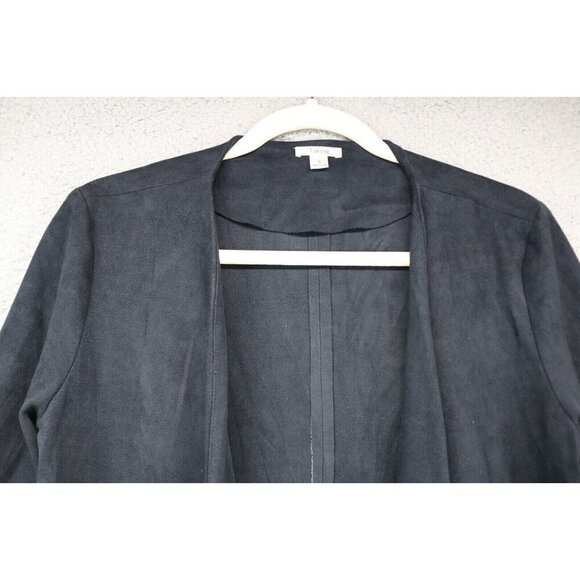 Timing Faux Suede Open Front Fringed Cardigan-Size Small-Boho-Goth - Picture 5 of 11